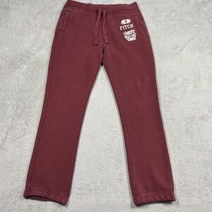 Abercrombie & Fitch Sweatpants Womens Large Sweats Fleece Burgundy Logo